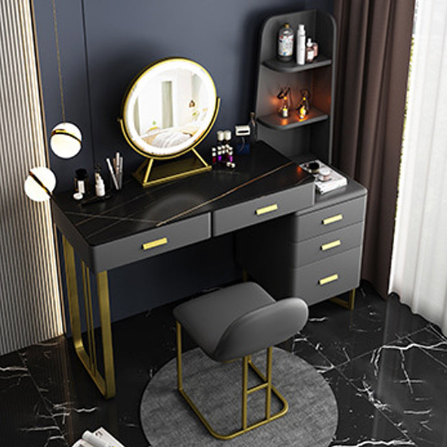 51.2 "H Distano per il trucco di vanità in ardesia con ripiani e 5-cassetti