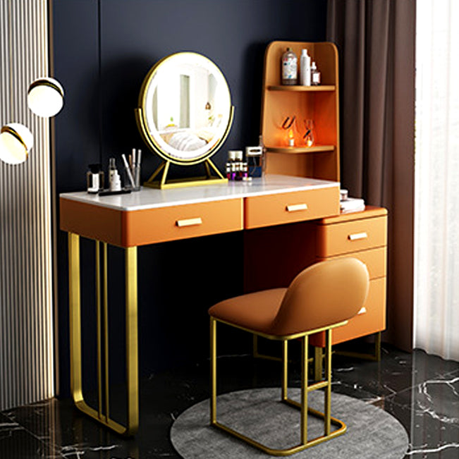 51.2 "H Distano per il trucco di vanità in ardesia con ripiani e 5-cassetti