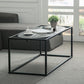 Solid Wood Rectangular Coffee Table Contemporary 1 Single Iron Frame Cocktail Table Black Clearhalo 'Coffee & Accent Tables' 'Coffee Tables' 'coffee_tables' 'furn' 'furn_coffee_tables' 'Furniture' 'Living Room Furniture' 6396564