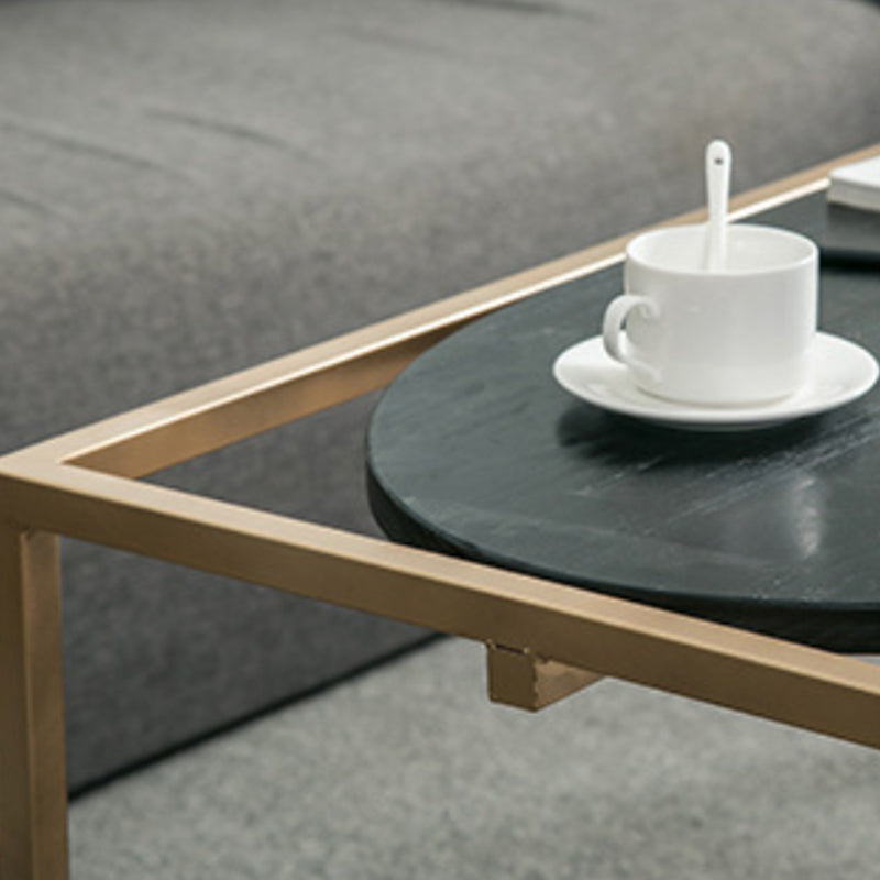 Solid Wood Rectangular Coffee Table Contemporary 1 Single Iron Frame Cocktail Table Clearhalo 'Coffee & Accent Tables' 'Coffee Tables' 'coffee_tables' 'furn' 'furn_coffee_tables' 'Furniture' 'Living Room Furniture' 6396567