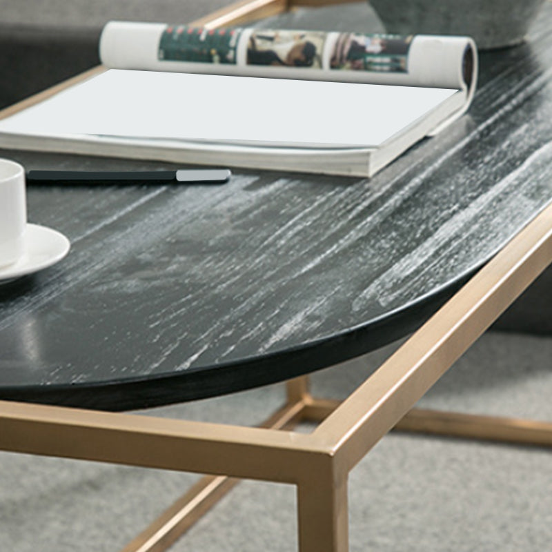 Solid Wood Rectangular Coffee Table Contemporary 1 Single Iron Frame Cocktail Table Clearhalo 'Coffee & Accent Tables' 'Coffee Tables' 'coffee_tables' 'furn' 'furn_coffee_tables' 'Furniture' 'Living Room Furniture' 6396569