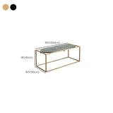 Solid Wood Rectangular Coffee Table Contemporary 1 Single Iron Frame Cocktail Table