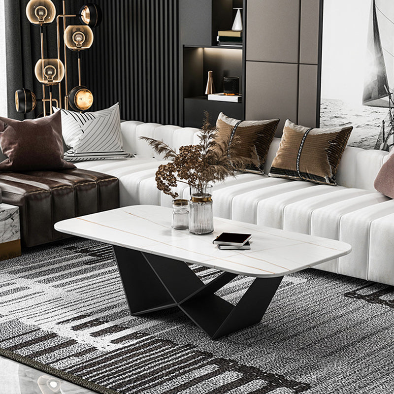 Slate Top Coffee or End Table Abstract Coffee Table, 17.71" High Clearhalo 'Coffee & Accent Tables' 'Coffee Tables' 'coffee_tables' 'furn' 'furn_coffee_tables' 'Furniture' 'Living Room Furniture' 6396575