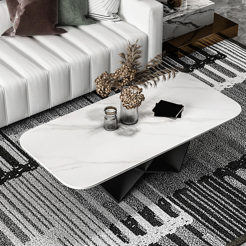 Slate Top Coffee or End Table Abstract Coffee Table, 17.71" High White Clearhalo 'Coffee & Accent Tables' 'Coffee Tables' 'coffee_tables' 'furn' 'furn_coffee_tables' 'Furniture' 'Living Room Furniture' 6396578