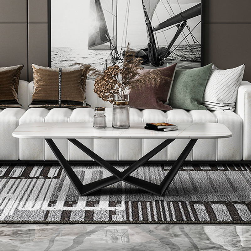 Slate Top Coffee or End Table Abstract Coffee Table, 17.71" High Clearhalo 'Coffee & Accent Tables' 'Coffee Tables' 'coffee_tables' 'furn' 'furn_coffee_tables' 'Furniture' 'Living Room Furniture' 6396584