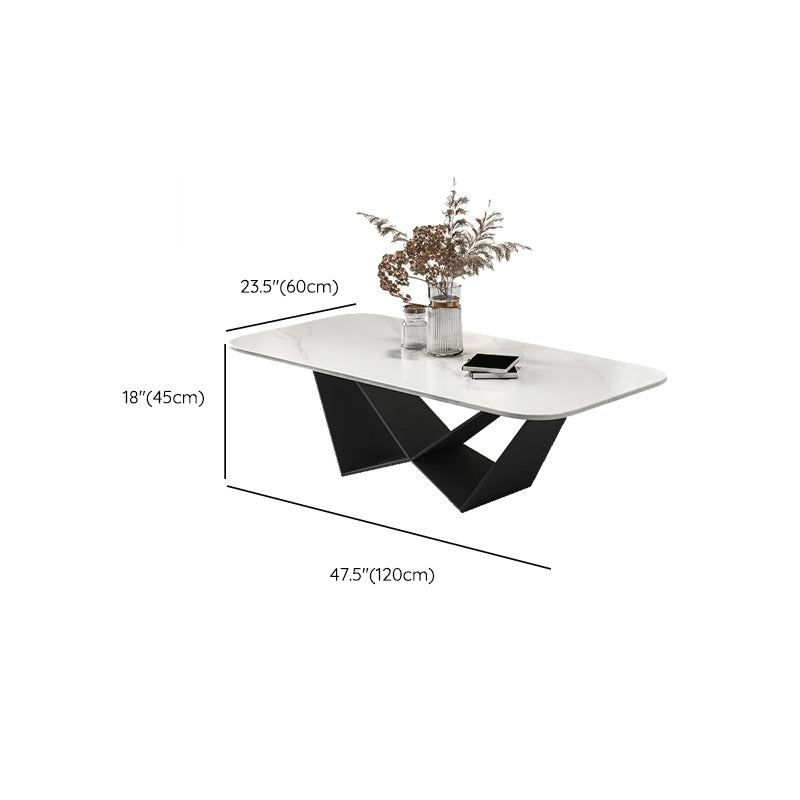 Slate Top Coffee or End Table Abstract Coffee Table, 17.71" High Clearhalo 'Coffee & Accent Tables' 'Coffee Tables' 'coffee_tables' 'furn' 'furn_coffee_tables' 'Furniture' 'Living Room Furniture' 6396585