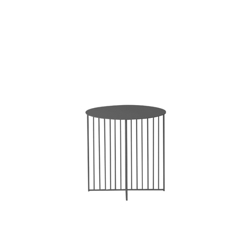 Mid Century Round Iron Coffee Cocktail Table Cross Legs Simple Coffee Table 18"L x 18"W x 18"H Black Clearhalo 'Coffee & Accent Tables' 'Coffee Tables' 'coffee_tables' 'furn' 'furn_coffee_tables' 'Furniture' 'Living Room Furniture' 6396606