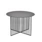 Mid Century Round Iron Coffee Cocktail Table Cross Legs Simple Coffee Table 27.6"L x 27.6"W x 18.9"H Black Clearhalo 'Coffee & Accent Tables' 'Coffee Tables' 'coffee_tables' 'furn' 'furn_coffee_tables' 'Furniture' 'Living Room Furniture' 6396608