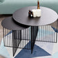 Mid Century Round Iron Coffee Cocktail Table Cross Legs Simple Coffee Table Clearhalo 'Coffee & Accent Tables' 'Coffee Tables' 'coffee_tables' 'furn' 'furn_coffee_tables' 'Furniture' 'Living Room Furniture' 6396615