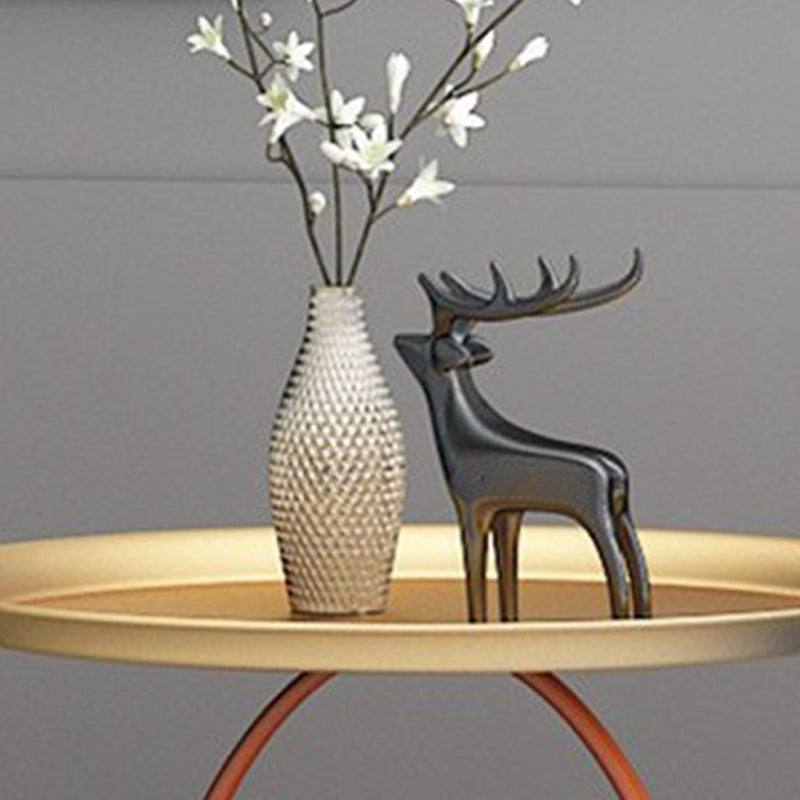 Round Tray Top Coffee Table Iron Pedestal Cocktail Table with Storage Clearhalo 'Coffee & Accent Tables' 'Coffee Tables' 'coffee_tables' 'furn' 'furn_coffee_tables' 'Furniture' 'Living Room Furniture' 6396644