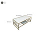 Glam Rectangle Coffee Table with Golden Sled Base and Storage Shelf Clearhalo 'Coffee & Accent Tables' 'Coffee Tables' 'coffee_tables' 'furn' 'furn_coffee_tables' 'Furniture' 'Living Room Furniture' 6396657
