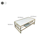 Glam Rectangle Coffee Table with Golden Sled Base and Storage Shelf Clearhalo 'Coffee & Accent Tables' 'Coffee Tables' 'coffee_tables' 'furn' 'furn_coffee_tables' 'Furniture' 'Living Room Furniture' 6396659