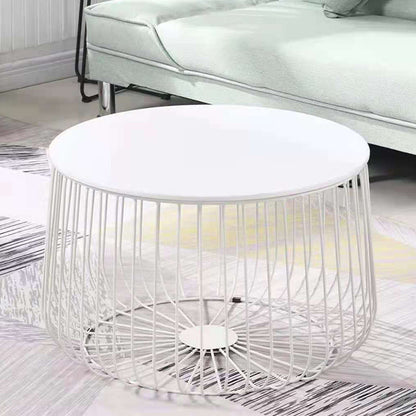 Iron Round Coffee or End Table Mid-Century Modern Frame Coffee Table White Clearhalo 'Coffee & Accent Tables' 'Coffee Tables' 'coffee_tables' 'furn' 'furn_coffee_tables' 'Furniture' 'Living Room Furniture' 6396660