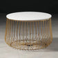 Iron Round Coffee or End Table Mid-Century Modern Frame Coffee Table White-Gold Clearhalo 'Coffee & Accent Tables' 'Coffee Tables' 'coffee_tables' 'furn' 'furn_coffee_tables' 'Furniture' 'Living Room Furniture' 6396661