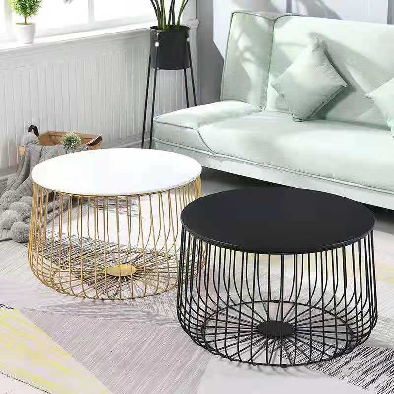 Iron Round Coffee or End Table Mid-Century Modern Frame Coffee Table Clearhalo 'Coffee & Accent Tables' 'Coffee Tables' 'coffee_tables' 'furn' 'furn_coffee_tables' 'Furniture' 'Living Room Furniture' 6396662