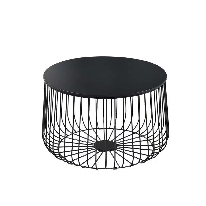 Iron Round Coffee or End Table Mid-Century Modern Frame Coffee Table Black Clearhalo 'Coffee & Accent Tables' 'Coffee Tables' 'coffee_tables' 'furn' 'furn_coffee_tables' 'Furniture' 'Living Room Furniture' 6396664