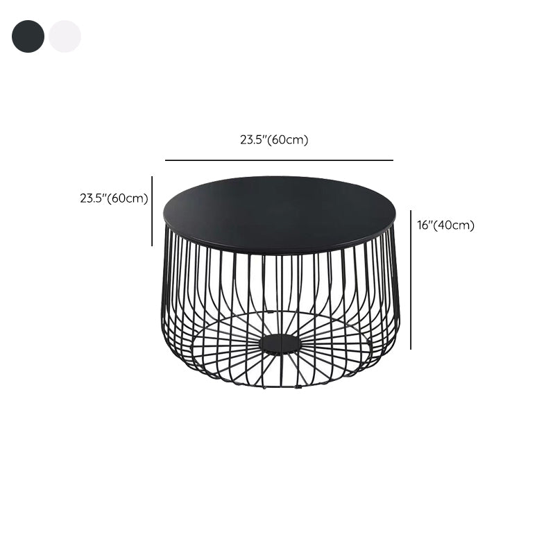 Iron Round Coffee or End Table Mid-Century Modern Frame Coffee Table Clearhalo 'Coffee & Accent Tables' 'Coffee Tables' 'coffee_tables' 'furn' 'furn_coffee_tables' 'Furniture' 'Living Room Furniture' 6396671