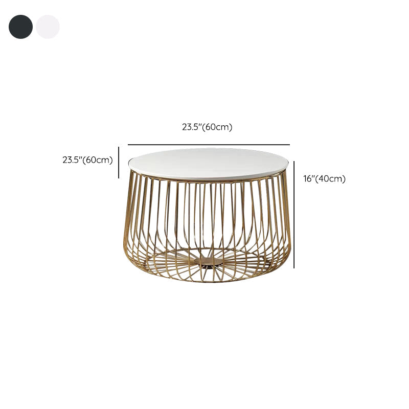 Iron Round Coffee or End Table Mid-Century Modern Frame Coffee Table Clearhalo 'Coffee & Accent Tables' 'Coffee Tables' 'coffee_tables' 'furn' 'furn_coffee_tables' 'Furniture' 'Living Room Furniture' 6396672