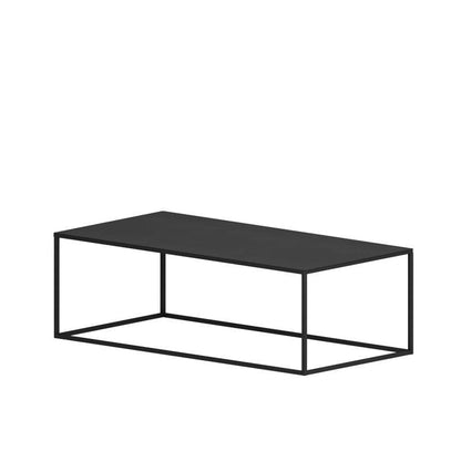 IJzeren salontafel met framebasis, moderne zwart/witte salontafel uit het midden van de eeuw