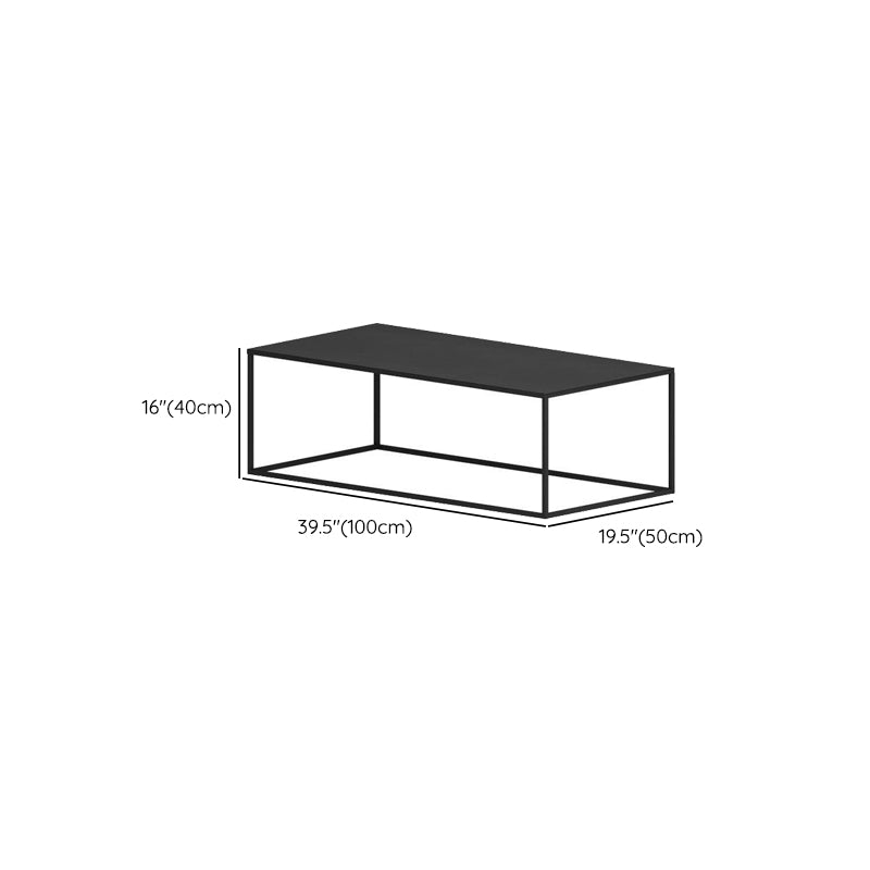 IJzeren salontafel met framebasis, moderne zwart/witte salontafel uit het midden van de eeuw