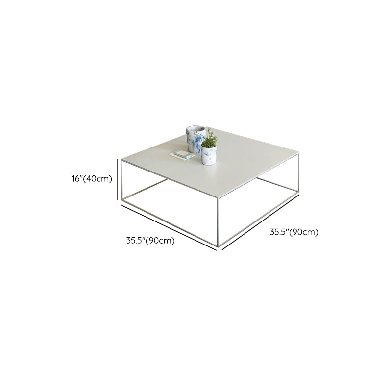 IJzeren salontafel met framebasis, moderne zwart/witte salontafel uit het midden van de eeuw