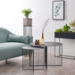 Mid-century Modern Iron Round Top Coffee Table Cross Legs Cocktail Table Clearhalo 'Coffee & Accent Tables' 'Coffee Tables' 'coffee_tables' 'furn' 'furn_coffee_tables' 'Furniture' 'Living Room Furniture' 6396704