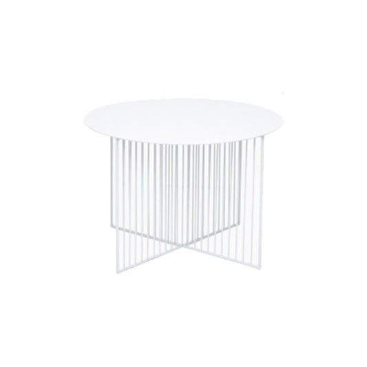 Mid-century Modern Iron Round Top Coffee Table Cross Legs Cocktail Table Clearhalo 'Coffee & Accent Tables' 'Coffee Tables' 'coffee_tables' 'furn' 'furn_coffee_tables' 'Furniture' 'Living Room Furniture' 6396707