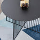 Mid-century Modern Iron Round Top Coffee Table Cross Legs Cocktail Table Clearhalo 'Coffee & Accent Tables' 'Coffee Tables' 'coffee_tables' 'furn' 'furn_coffee_tables' 'Furniture' 'Living Room Furniture' 6396710