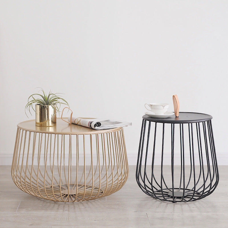 Iron Round Coffee Table Mid-Century Modern Frame Coffee Cocktail Table Clearhalo 'Coffee & Accent Tables' 'Coffee Tables' 'coffee_tables' 'furn' 'furn_coffee_tables' 'Furniture' 'Living Room Furniture' 6396721