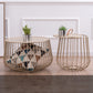Iron Round Coffee Table Mid-Century Modern Frame Coffee Cocktail Table Clearhalo 'Coffee & Accent Tables' 'Coffee Tables' 'coffee_tables' 'furn' 'furn_coffee_tables' 'Furniture' 'Living Room Furniture' 6396730