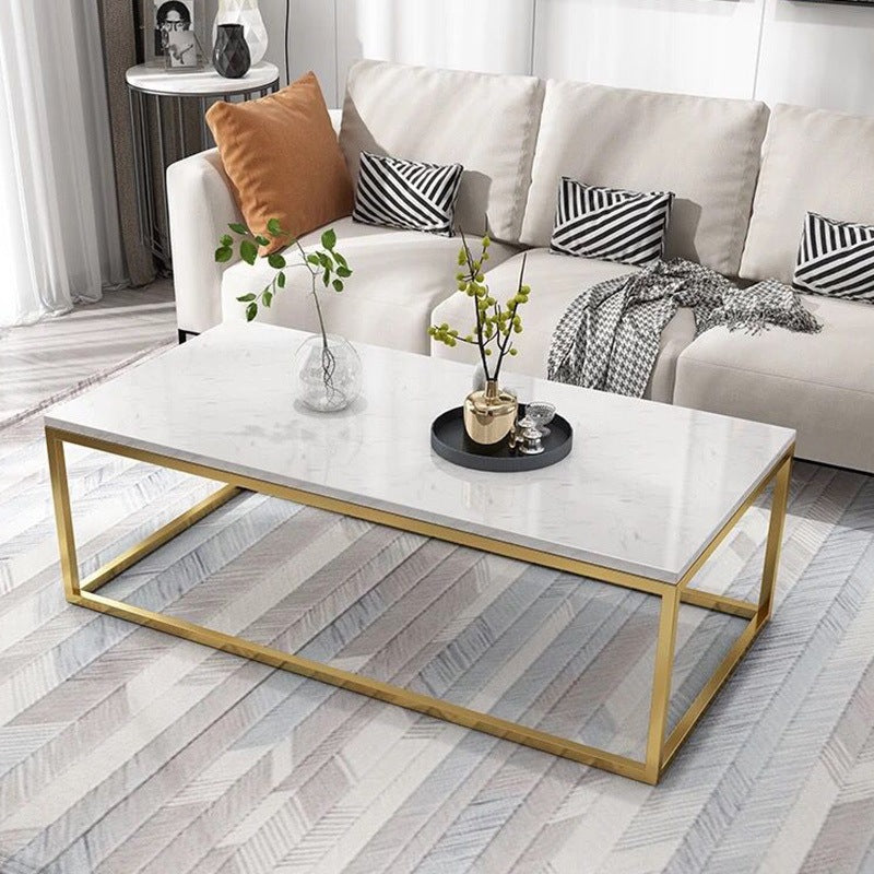 Glam Rectangular Coffee Table Frame 1 Coffee Table for Living Room Shelf Not Included Clearhalo 'Coffee & Accent Tables' 'Coffee Tables' 'coffee_tables' 'furn' 'furn_coffee_tables' 'Furniture' 'Living Room Furniture' 6396736