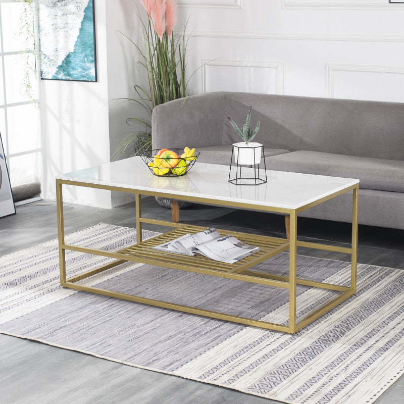 Glam Rectangular Coffee Table Frame 1 Coffee Table for Living Room Clearhalo 'Coffee & Accent Tables' 'Coffee Tables' 'coffee_tables' 'furn' 'furn_coffee_tables' 'Furniture' 'Living Room Furniture' 6396737