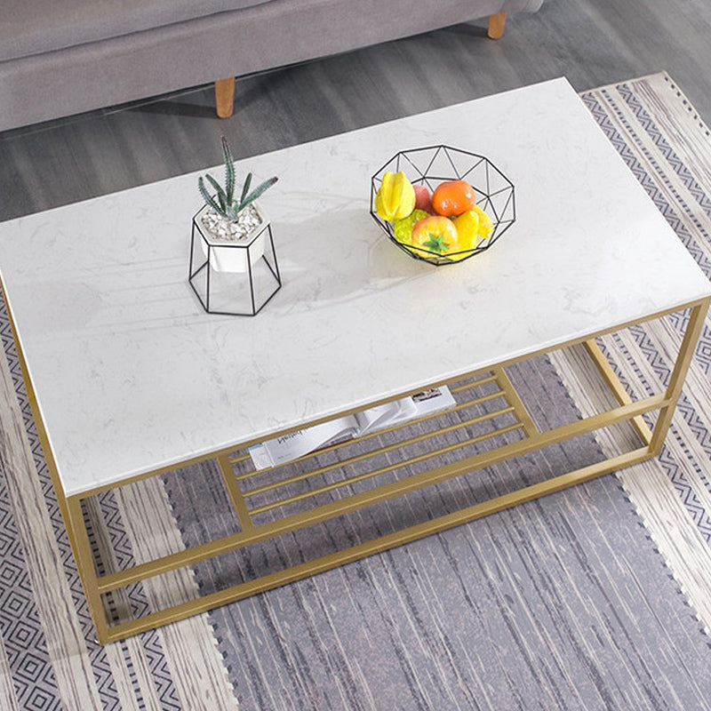Glam Rectangular Coffee Table Frame 1 Coffee Table for Living Room Clearhalo 'Coffee & Accent Tables' 'Coffee Tables' 'coffee_tables' 'furn' 'furn_coffee_tables' 'Furniture' 'Living Room Furniture' 6396738
