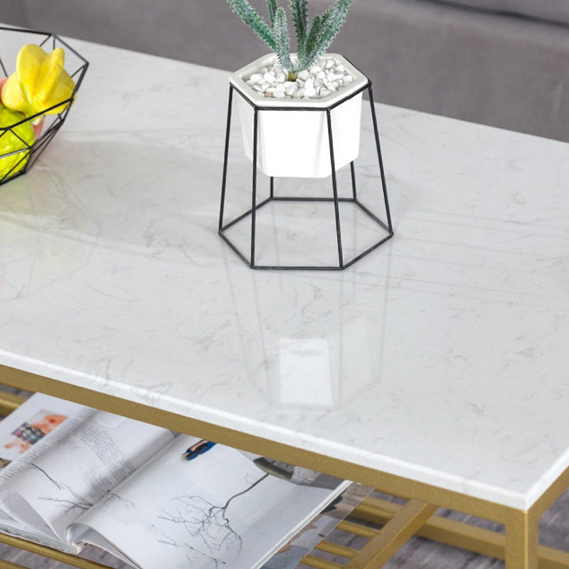 Glam Rectangular Coffee Table Frame 1 Coffee Table for Living Room Clearhalo 'Coffee & Accent Tables' 'Coffee Tables' 'coffee_tables' 'furn' 'furn_coffee_tables' 'Furniture' 'Living Room Furniture' 6396741