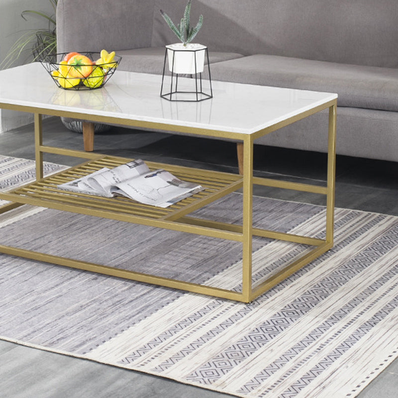 Glam Rectangular Coffee Table Frame 1 Coffee Table for Living Room Clearhalo 'Coffee & Accent Tables' 'Coffee Tables' 'coffee_tables' 'furn' 'furn_coffee_tables' 'Furniture' 'Living Room Furniture' 6396743