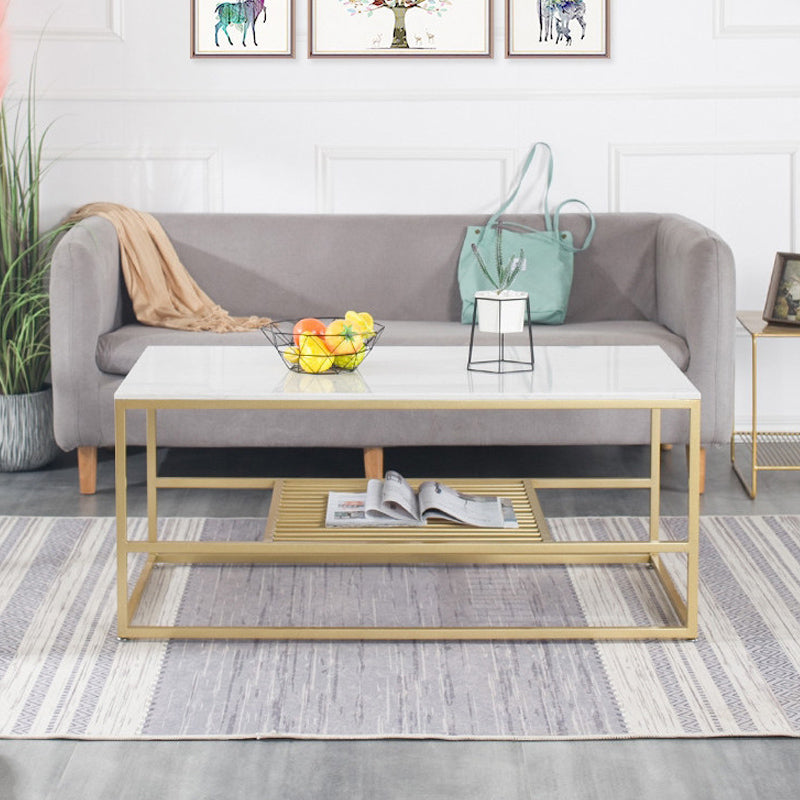 Glam Rectangular Coffee Table Frame 1 Coffee Table for Living Room Clearhalo 'Coffee & Accent Tables' 'Coffee Tables' 'coffee_tables' 'furn' 'furn_coffee_tables' 'Furniture' 'Living Room Furniture' 6396744