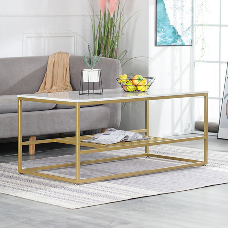 Glam Rectangular Coffee Table Frame 1 Coffee Table for Living Room Clearhalo 'Coffee & Accent Tables' 'Coffee Tables' 'coffee_tables' 'furn' 'furn_coffee_tables' 'Furniture' 'Living Room Furniture' 6396746