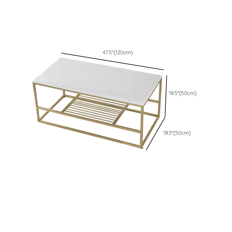 Glam Rectangular Coffee Table Frame 1 Coffee Table for Living Room Clearhalo 'Coffee & Accent Tables' 'Coffee Tables' 'coffee_tables' 'furn' 'furn_coffee_tables' 'Furniture' 'Living Room Furniture' 6396752