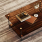 Table basse en verre rectangulaire moderne 17,7" Table de cocktail à base de traîneau en métal de H