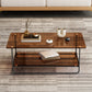 Table basse en verre rectangulaire moderne 17,7" Table de cocktail à base de traîneau en métal de H