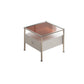Modern 2 Nesting Glass Coffee Table Set Steel 4 Legs 1 - Drawer Cocktail Table 20"L x 20"W x 16"H Brown Clearhalo 'Coffee & Accent Tables' 'Coffee Tables' 'coffee_tables' 'furn' 'furn_coffee_tables' 'Furniture' 'Living Room Furniture' 6396833