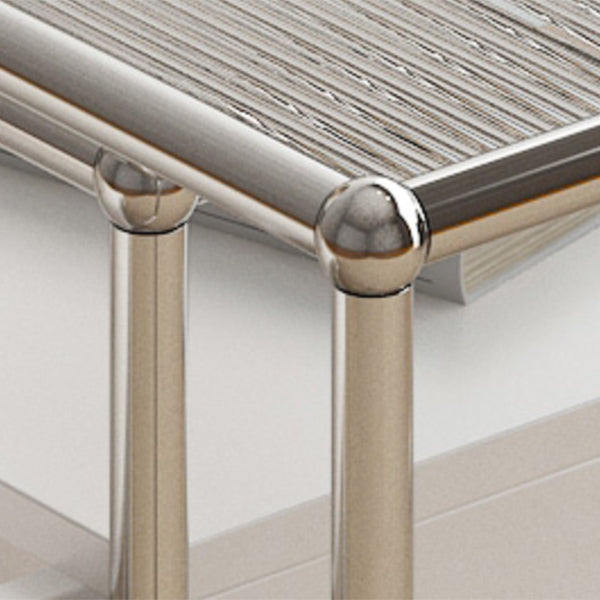 Modern 2 Nesting Glass Coffee Table Set Steel 4 Legs 1 - Drawer Cocktail Table Clearhalo 'Coffee & Accent Tables' 'Coffee Tables' 'coffee_tables' 'furn' 'furn_coffee_tables' 'Furniture' 'Living Room Furniture' 6396834