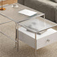 Modern 2 Nesting Glass Coffee Table Set Steel 4 Legs 1 - Drawer Cocktail Table Clearhalo 'Coffee & Accent Tables' 'Coffee Tables' 'coffee_tables' 'furn' 'furn_coffee_tables' 'Furniture' 'Living Room Furniture' 6396837