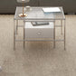 Modern 2 Nesting Glass Coffee Table Set Steel 4 Legs 1 - Drawer Cocktail Table Clearhalo 'Coffee & Accent Tables' 'Coffee Tables' 'coffee_tables' 'furn' 'furn_coffee_tables' 'Furniture' 'Living Room Furniture' 6396840
