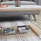 Gold Metal Frame Coffee Table Luxurious Cocktail Table with Shelf Clearhalo 'Coffee & Accent Tables' 'Coffee Tables' 'coffee_tables' 'furn' 'furn_coffee_tables' 'Furniture' 'Living Room Furniture' 6396852