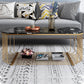 Gold Metal Frame Coffee Table Luxurious Cocktail Table with Shelf Clearhalo 'Coffee & Accent Tables' 'Coffee Tables' 'coffee_tables' 'furn' 'furn_coffee_tables' 'Furniture' 'Living Room Furniture' 6396853