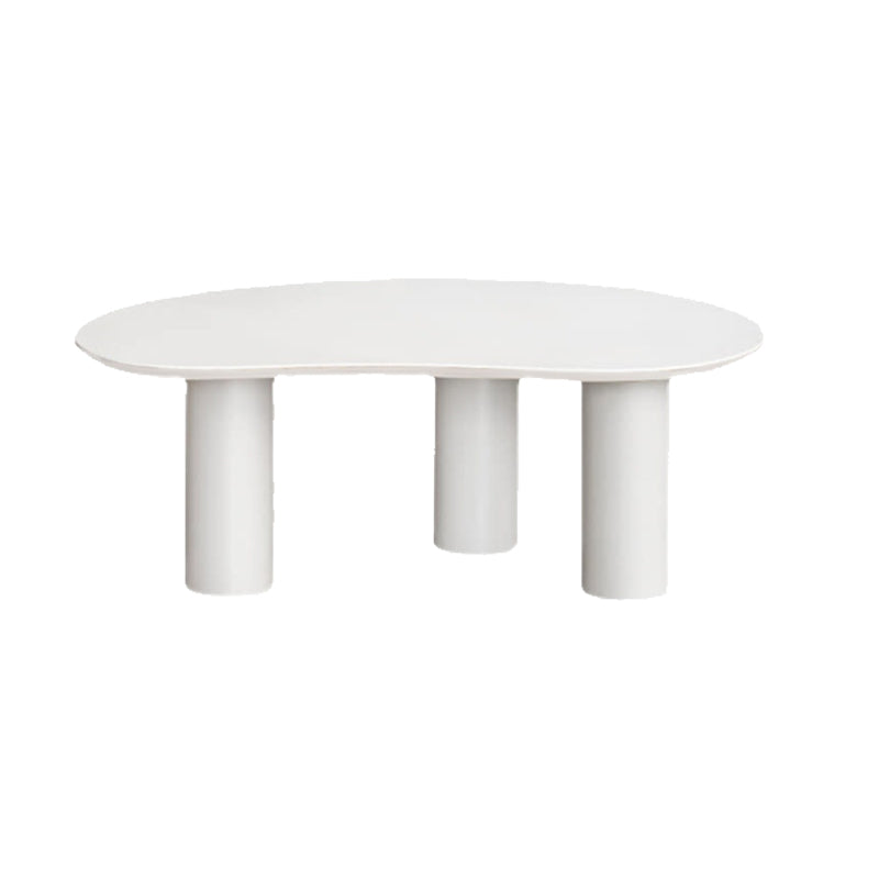 Mesa de centro escandinava de madera y metal Mesa de cóctel con tapa irregular y 3 patas