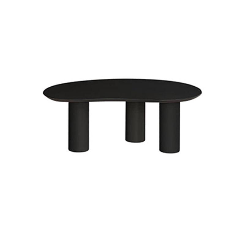 Mesa de centro escandinava de madera y metal Mesa de cóctel con tapa irregular y 3 patas