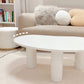 Mesa de centro escandinava de madera y metal Mesa de cóctel con tapa irregular y 3 patas