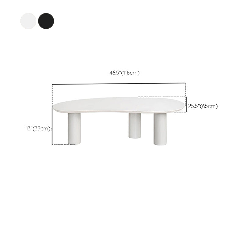 Mesa de centro escandinava de madera y metal Mesa de cóctel con tapa irregular y 3 patas